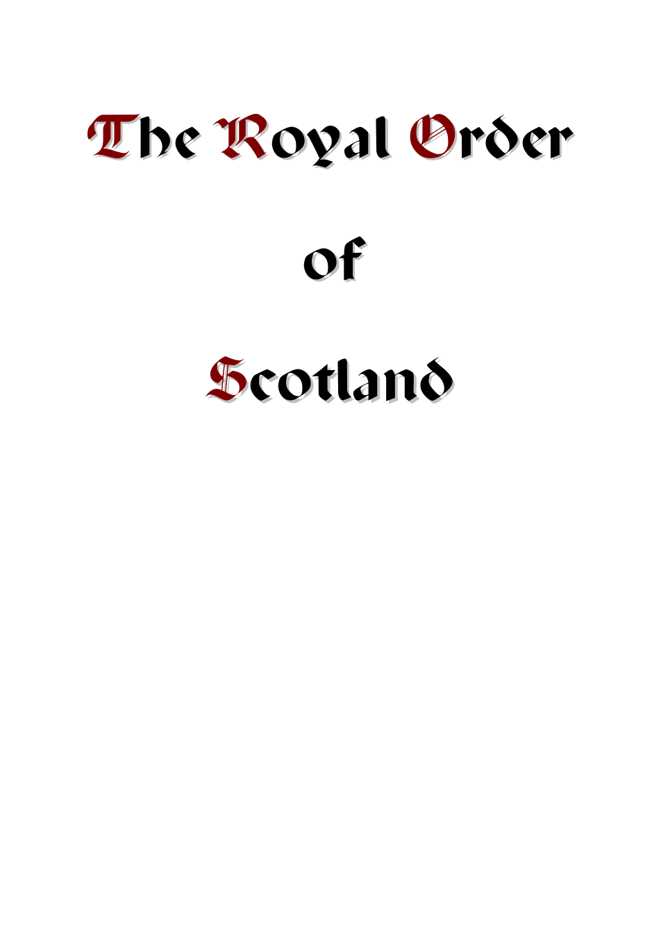 The Royal Order Of Scotland (1844) cover