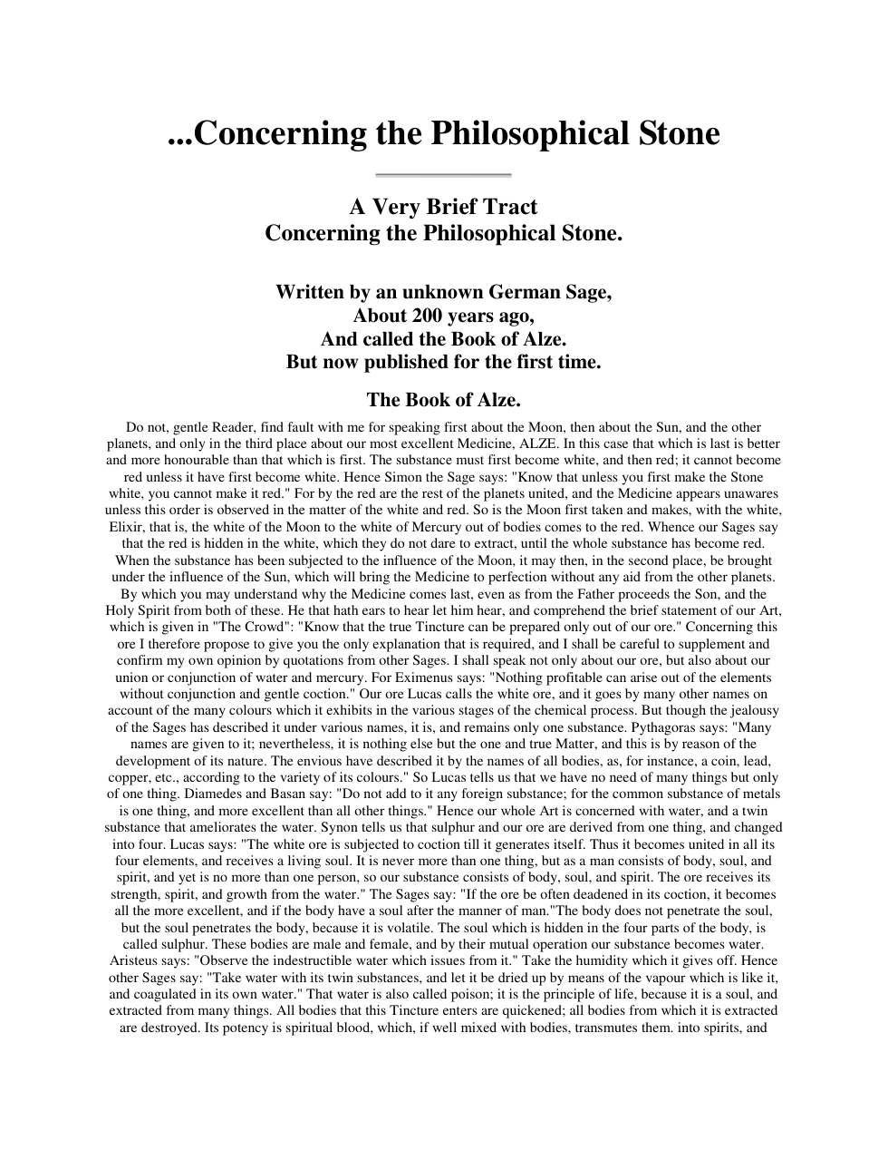 Concerning the Philosophical Stone cover