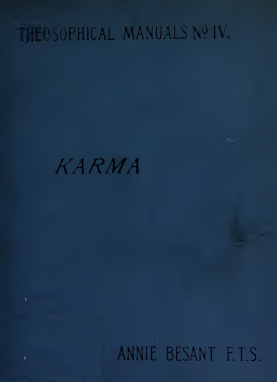 Karma - A Besant (1895) cover