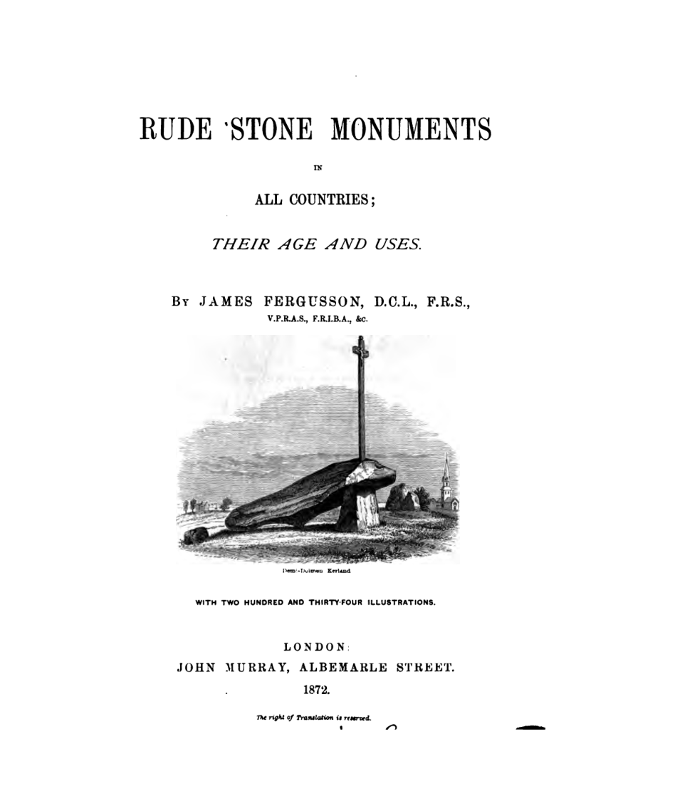 Rude Stone Monuments in All Countries - J Fergusson cover