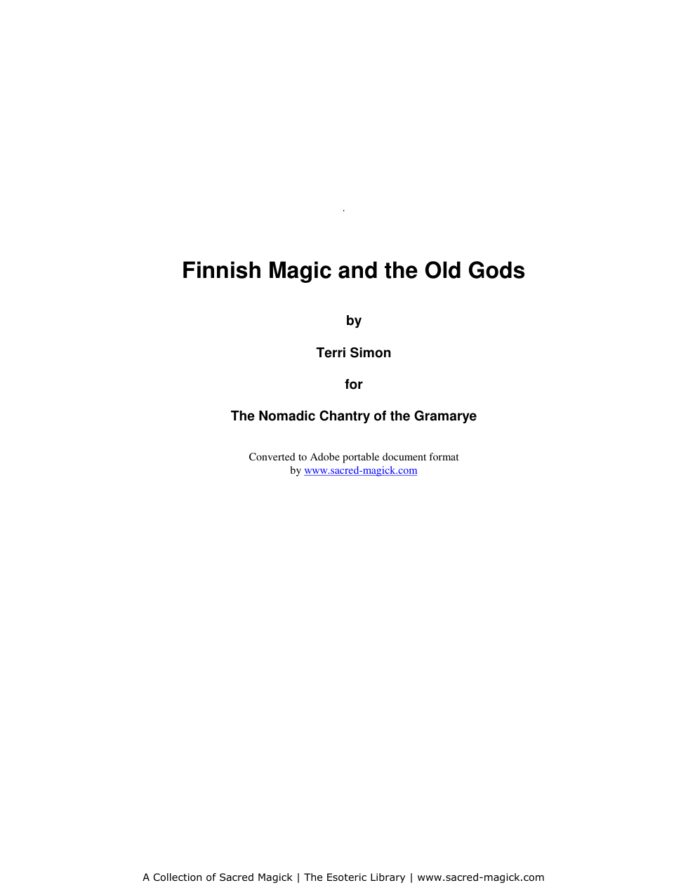Finnish Magic and the Old Gods cover
