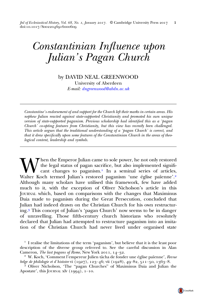 constantinian influence upon julians pagan church cover