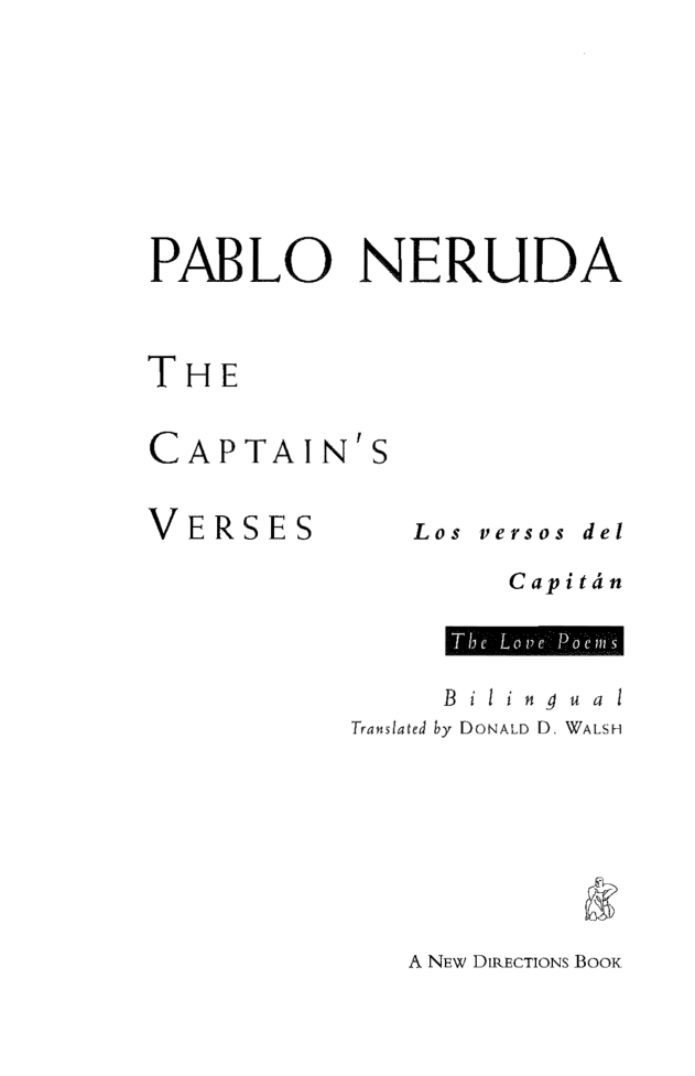 Pablo Neruda - The Captains Verses Love Poems cover