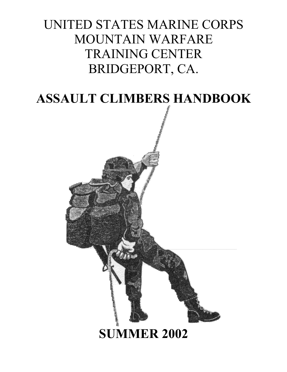 USMC MWTC Assault Climbers Handbook 2002 296 pages cover