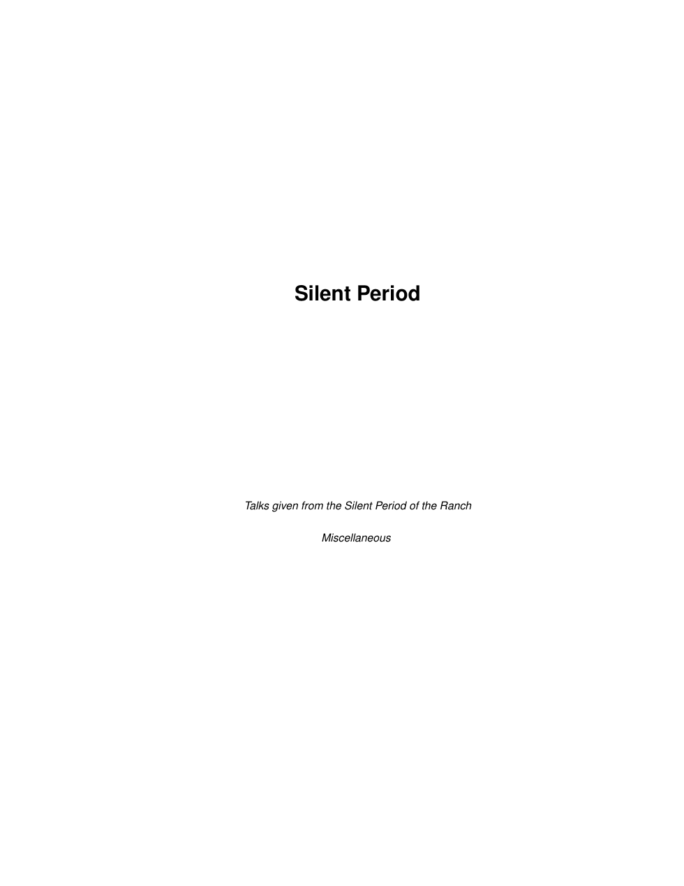 Silent Period cover