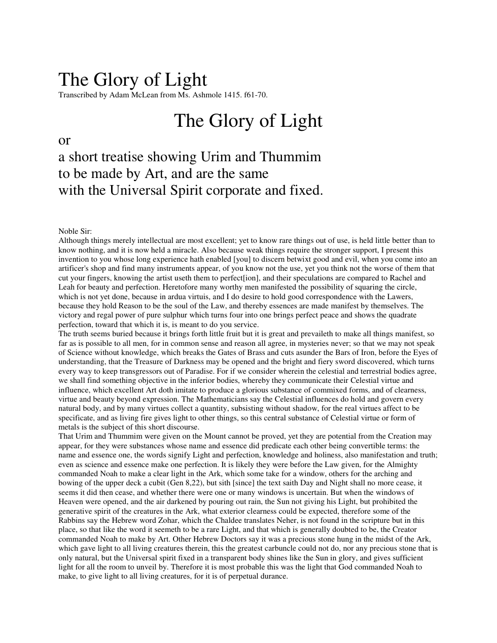 Glory of Light cover