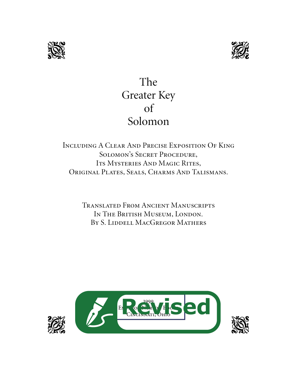 The Greater Key Of Solomon cover