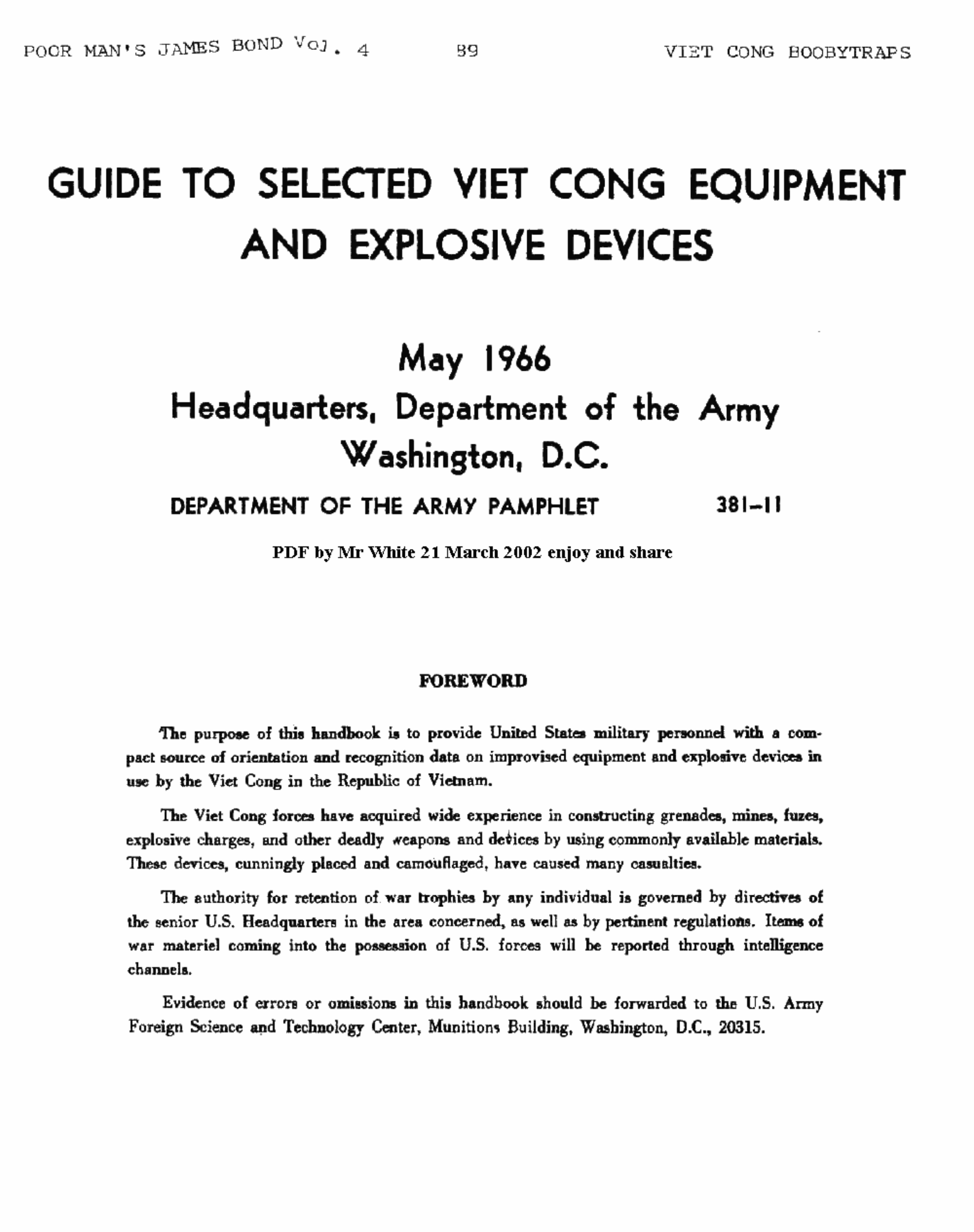Viet Cong Boobytraps cover