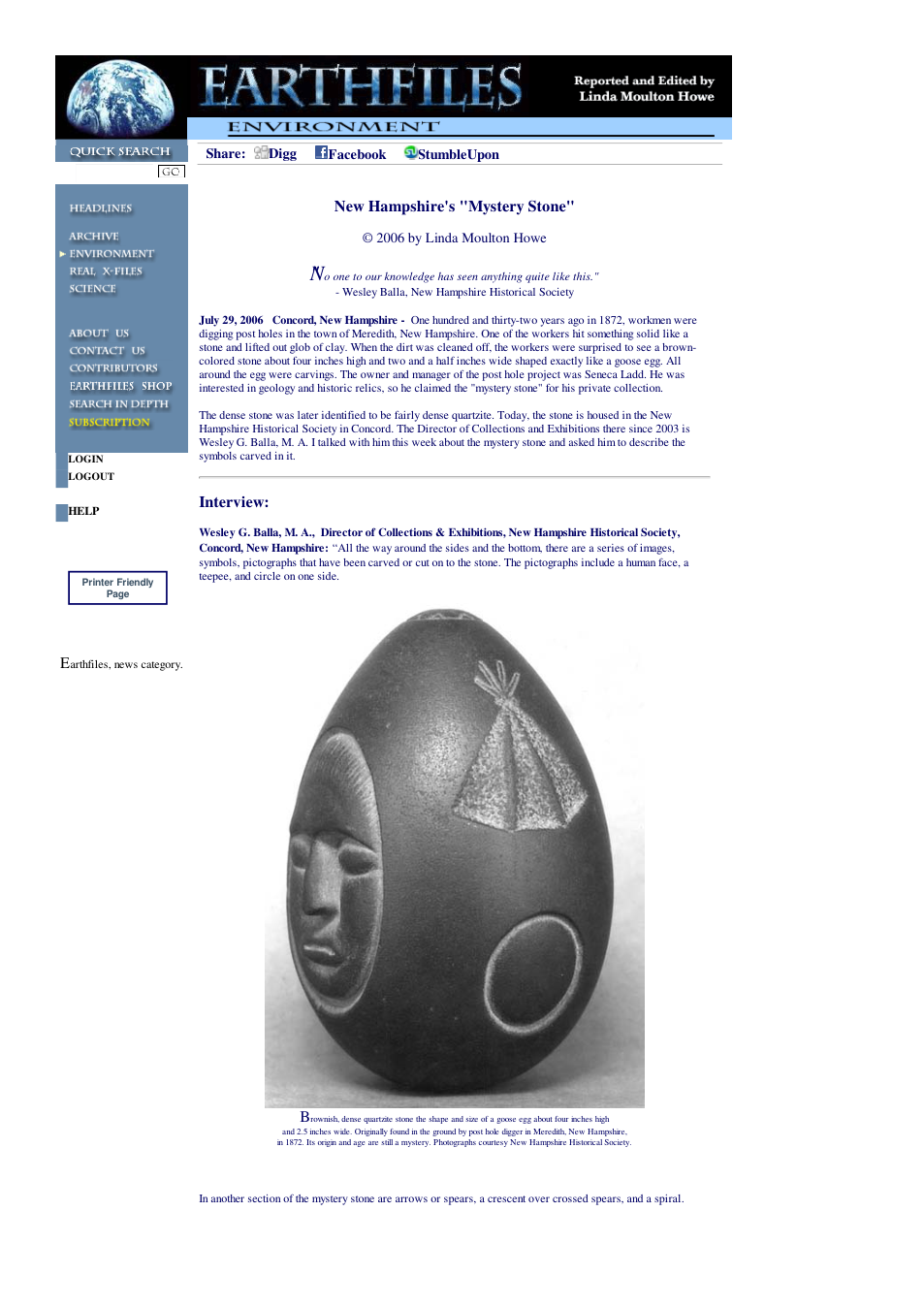 07 29 2006 New Hampshire's Mystery Stone cover