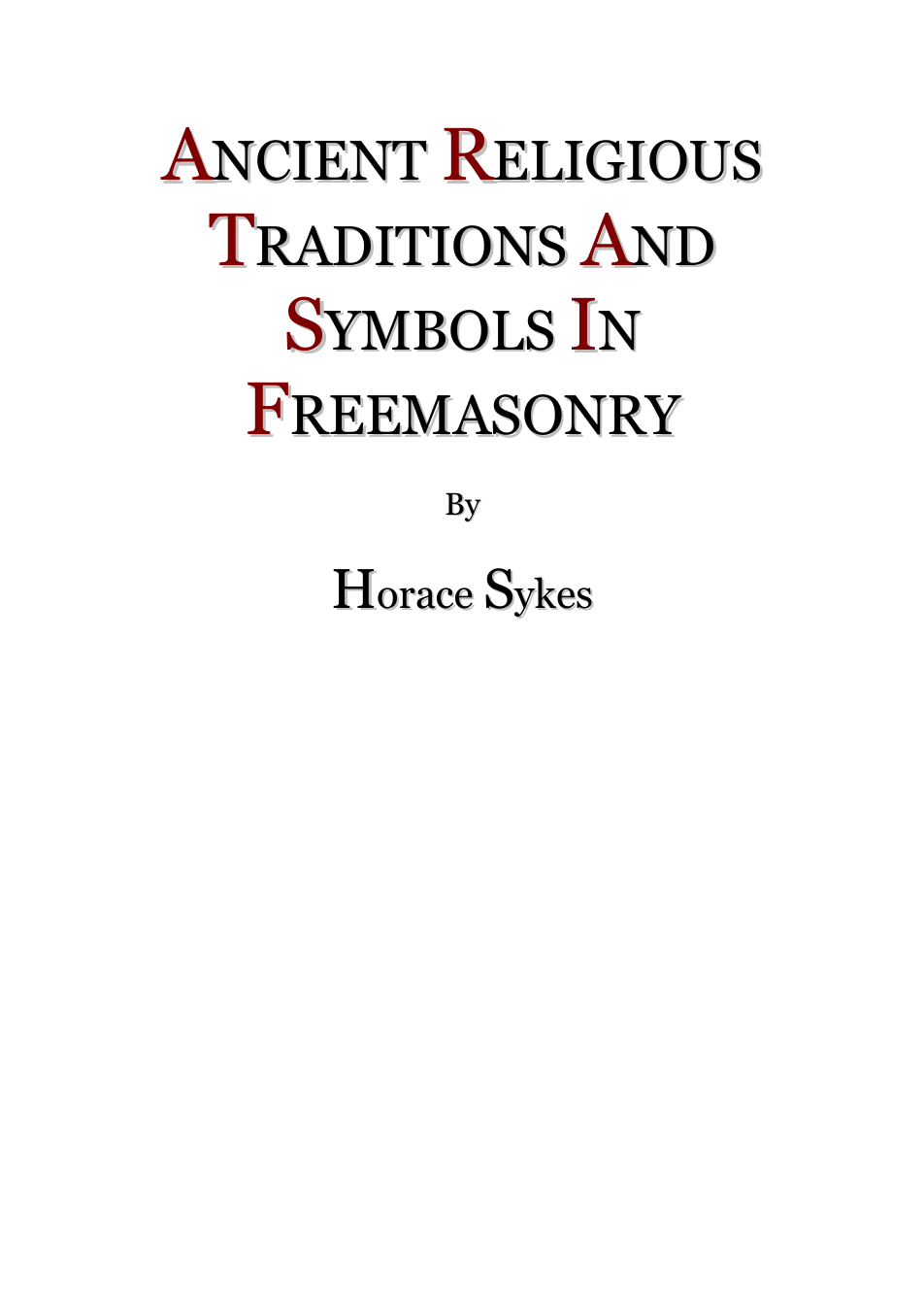 Ancient Religious Traditions & Symbols - H Sykes cover