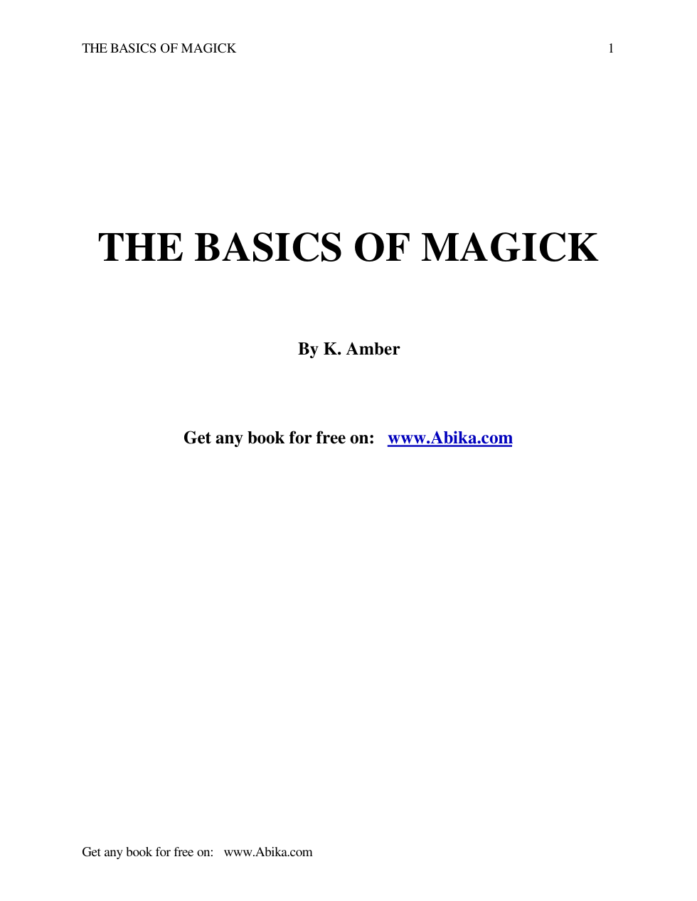 The Basics of Magick cover