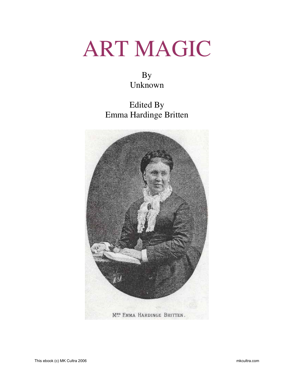 Emma Hardinge Britten - Art Magic cover