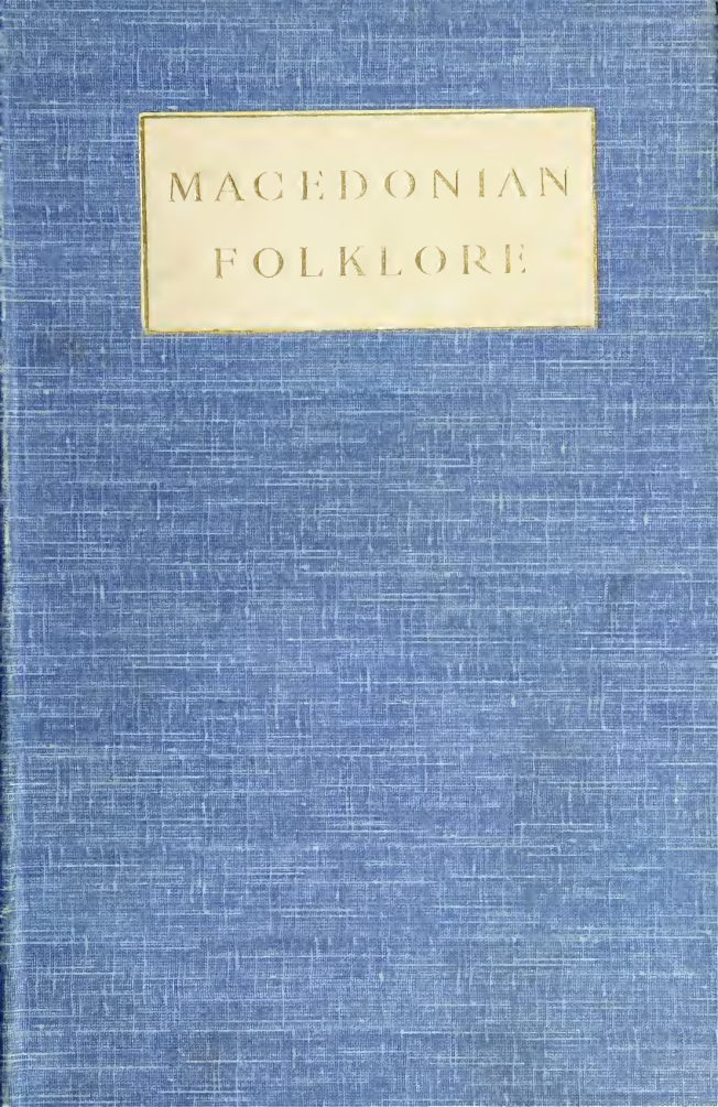 Macedonian Folklore - G F Abbott (1903) cover