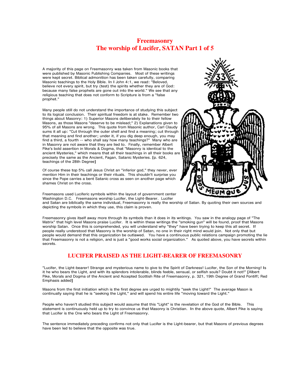 Freemasons - Satanism and Symbolism cover