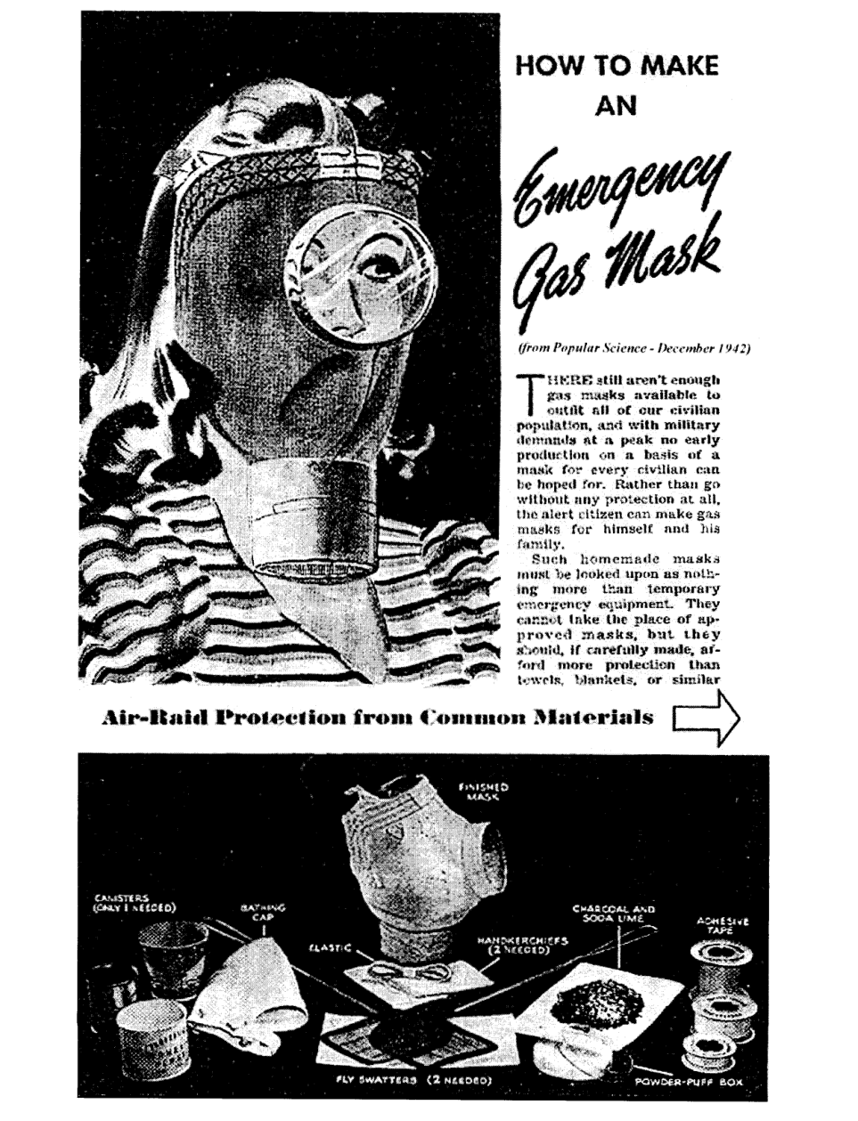 How To Make Emergency Gas Masks cover
