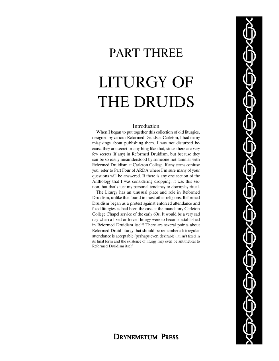 Reformed Druids - Anthology 03 Books of the Liturgy cover