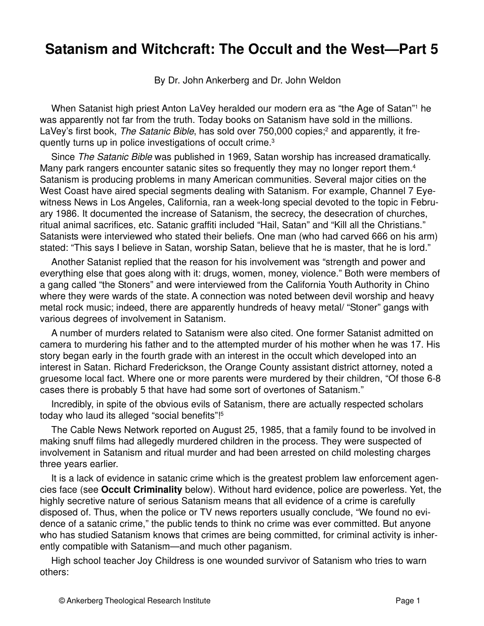 Satanism And Witchcraft The Occult and the West-part 5 cover