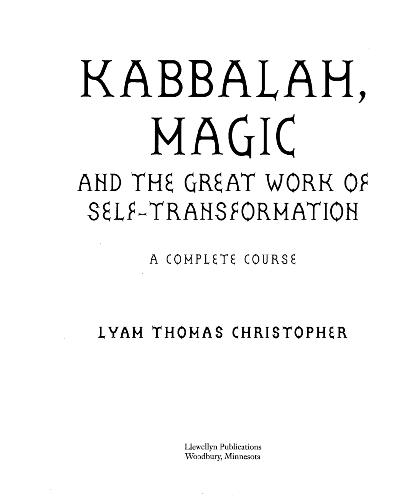 Christopher, Lyam Thomas - Kabbalah Magic cover