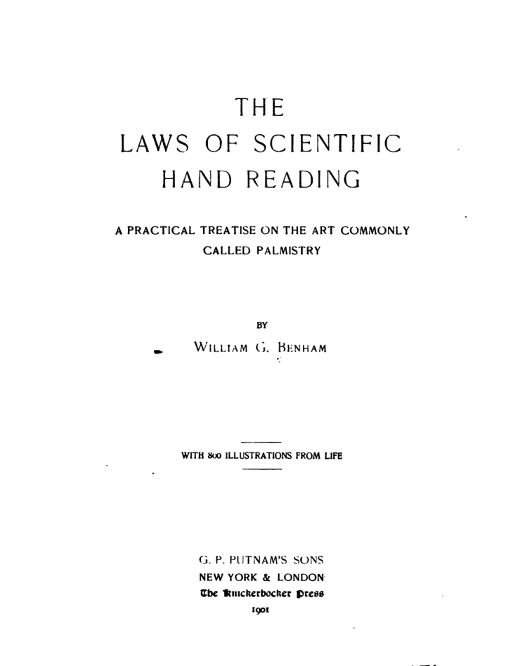 The Law Of Scientific Hand Reading - W G Benham cover