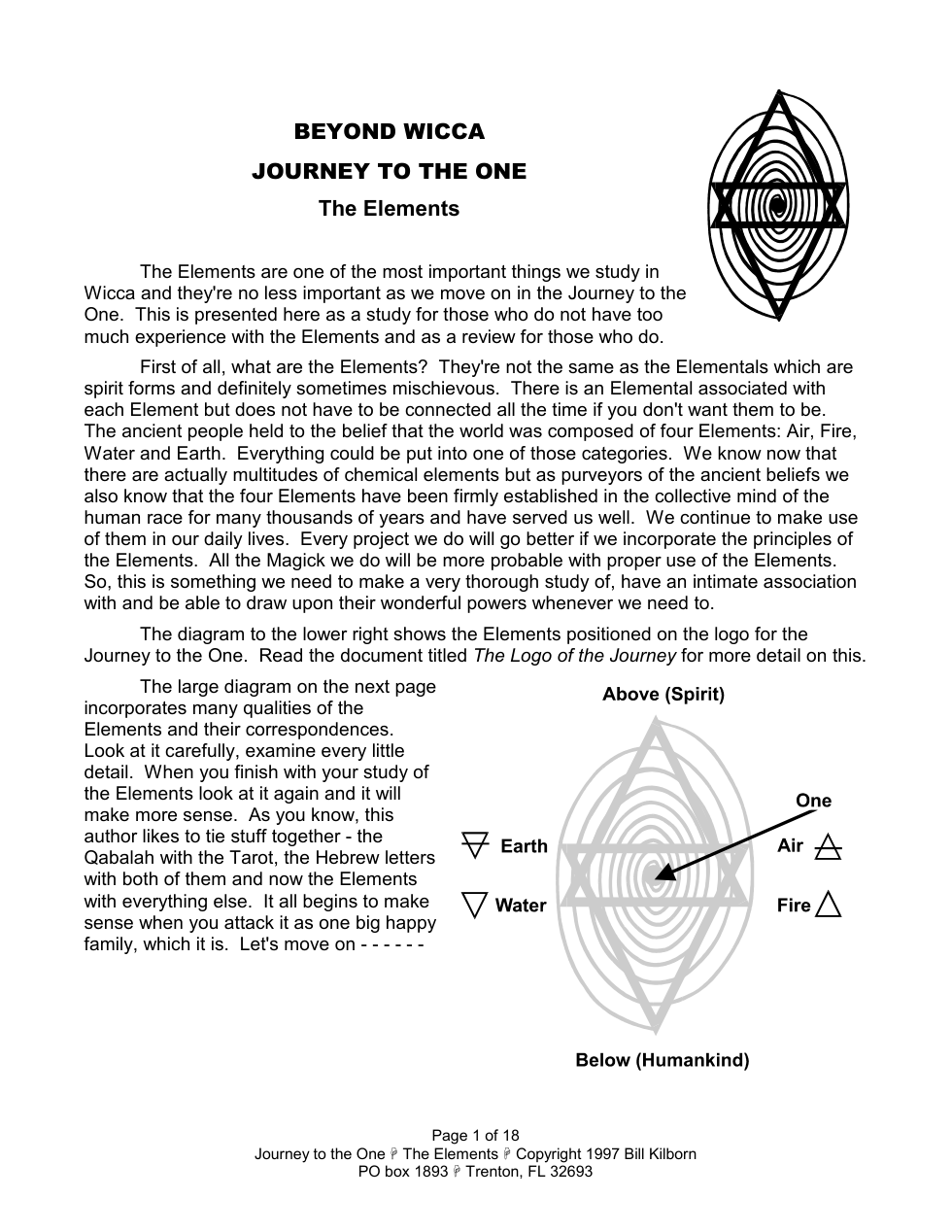Anonymous - Beyond Wicca Journey To The One The Elements cover