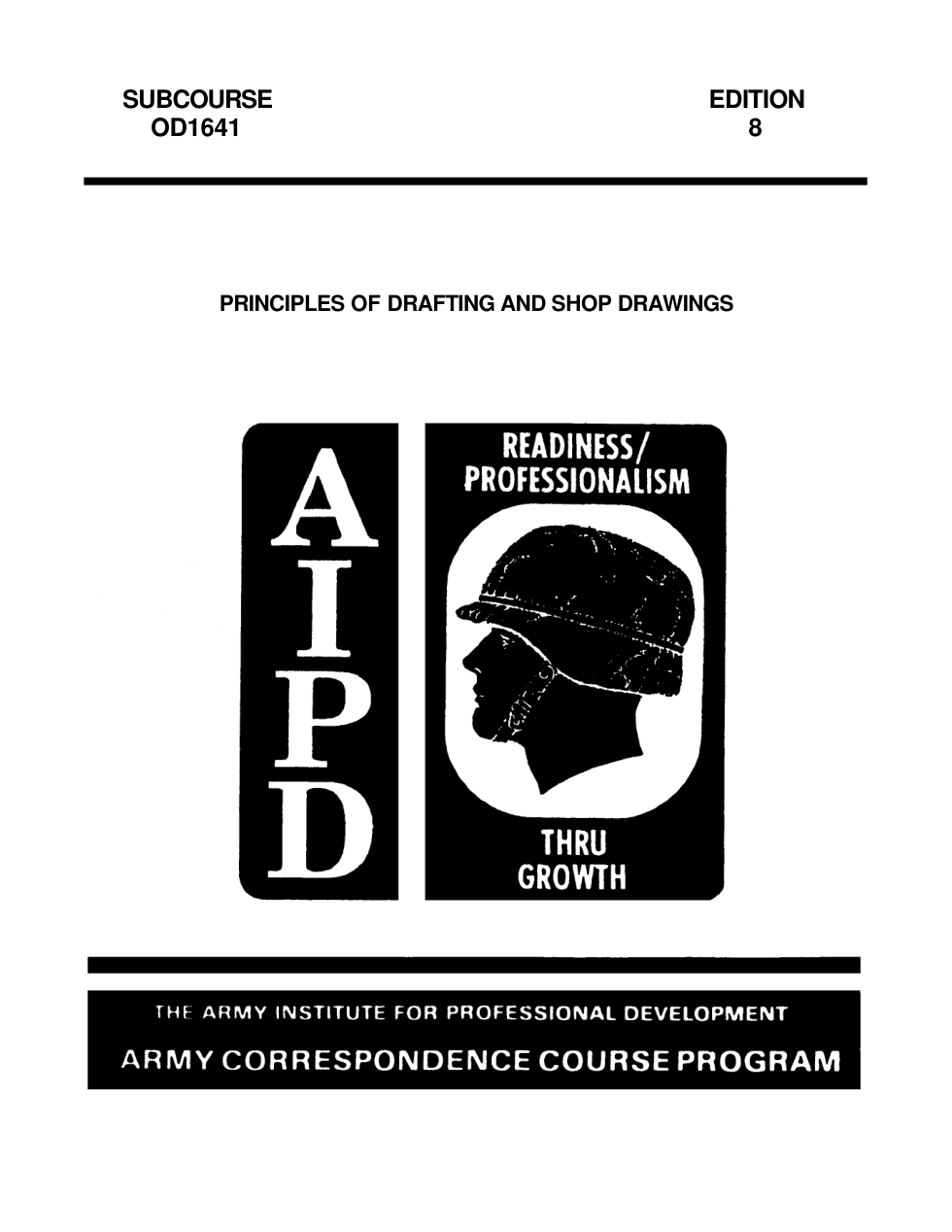 ARMY Machinist - Principles of Drafting,Shop Drawing 117p. cover