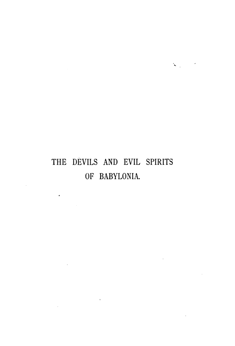 The Devils & Evil Spirits of Babylonia Vol 2 - R C Thompson cover