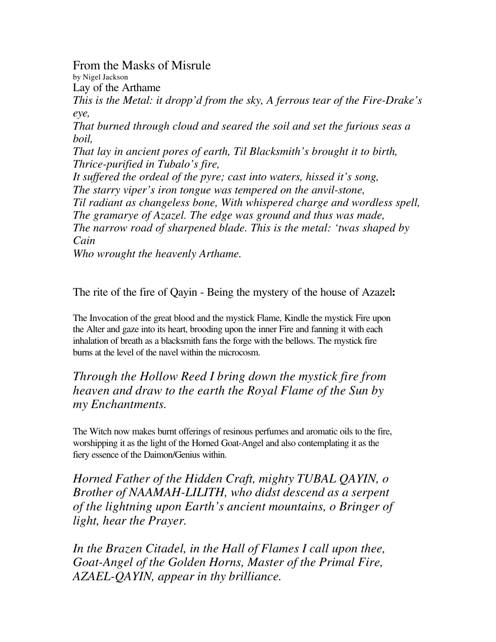 Fire of Qayin Rite cover