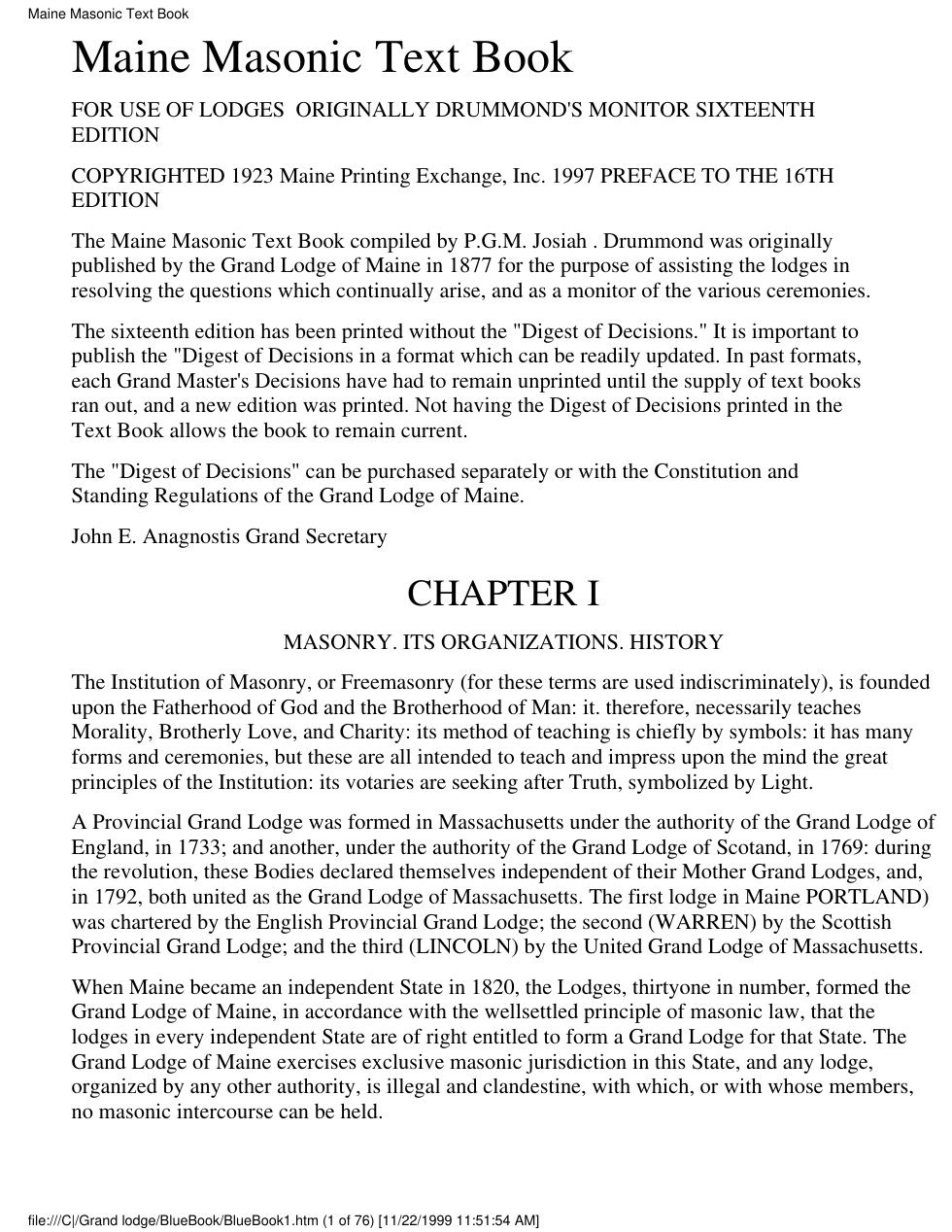 Freemason Bluebook cover