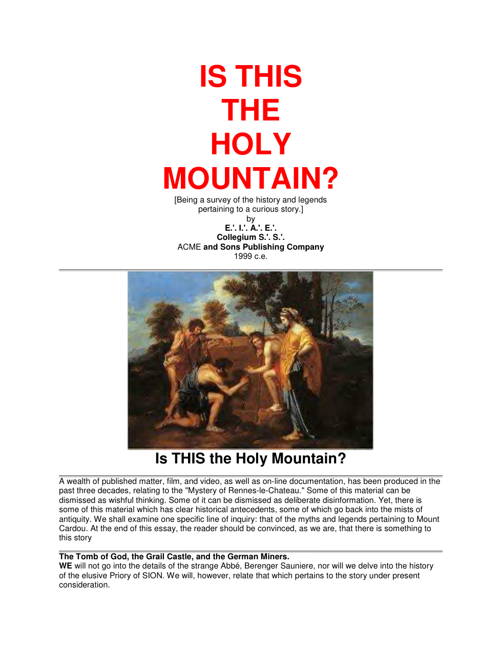Is This the Holy Mountain cover