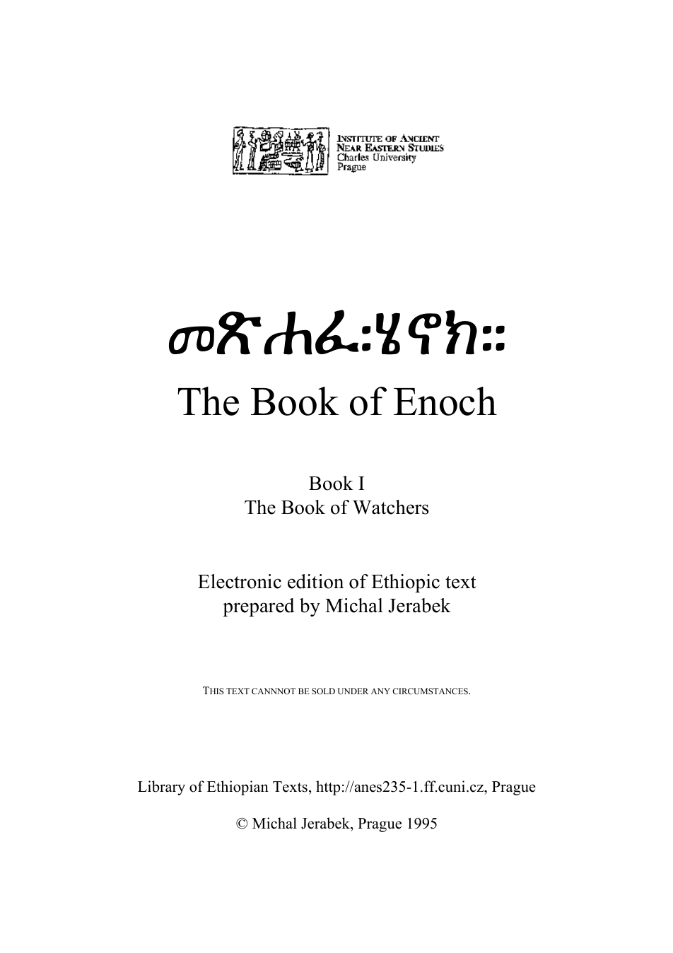 Enochian - Book of Enoch, Book I cover