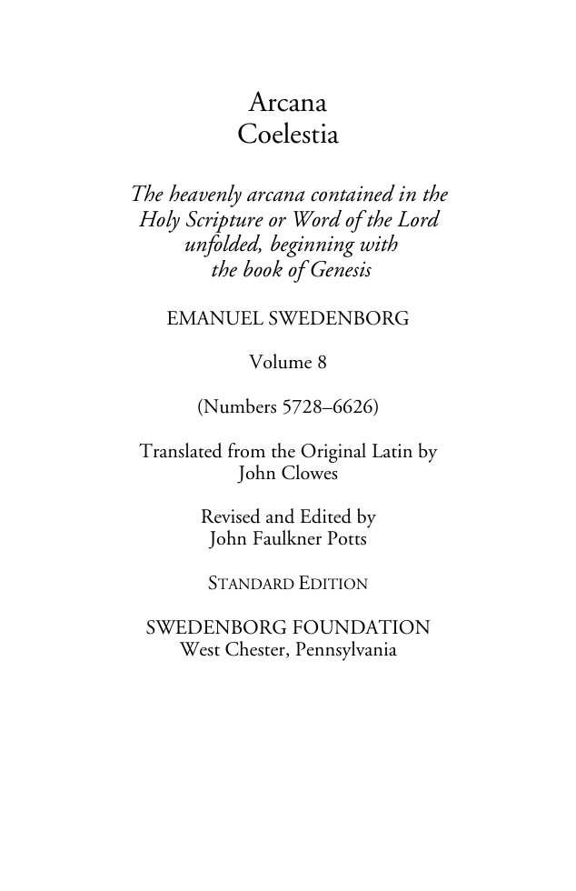 Emanuel Swedenborg - Arcana Coelestia - 08 of 12 cover