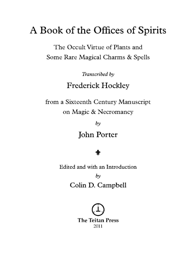 A Book of the Office of Spirits cover