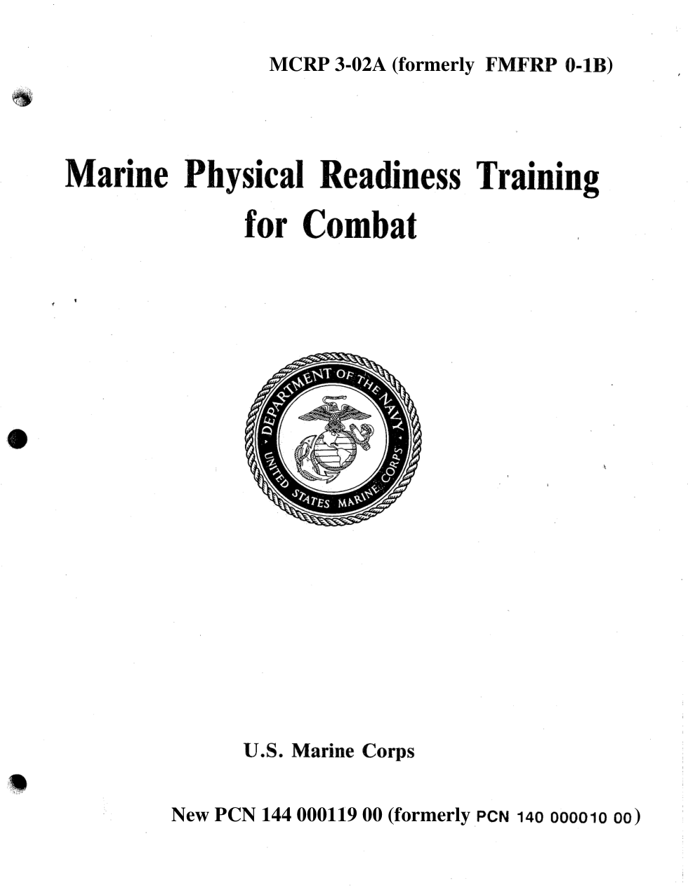 USMC Phys. Readiness Training for Combat 2004 218 pages cover