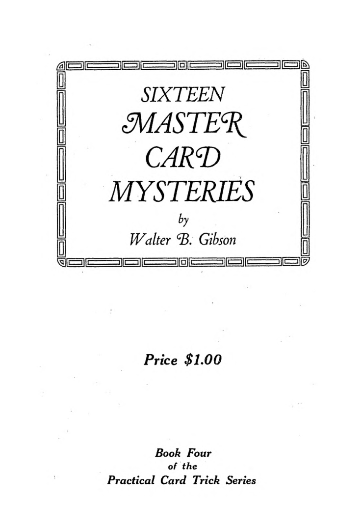 Sixteen Master Card Mysteries cover