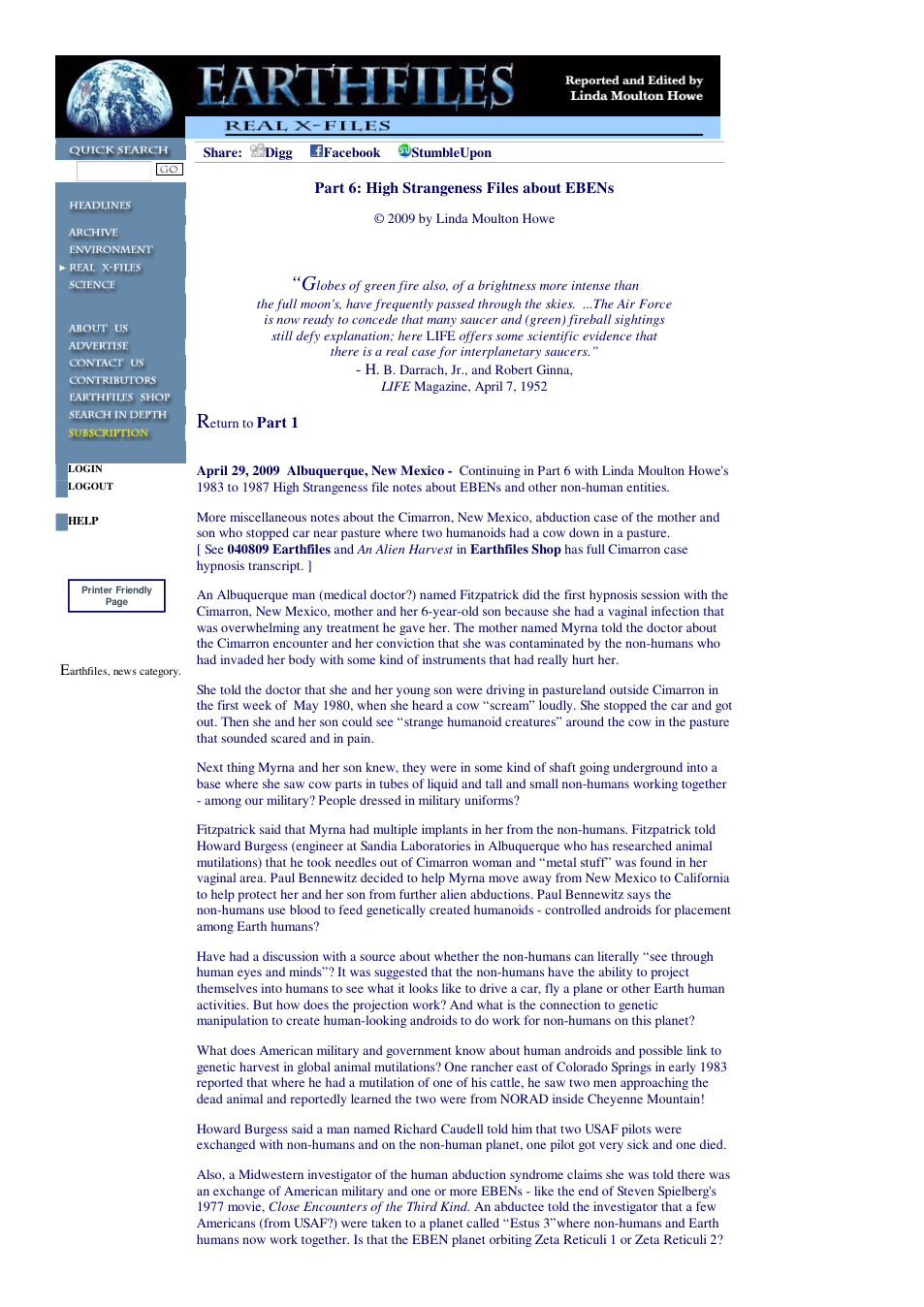 04 29 2009 Part 6 High Strangeness Files about EBENs cover