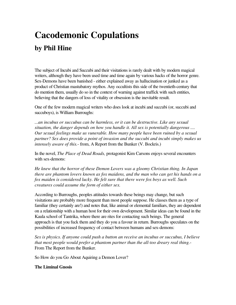 Hine, Phil - Cacodemonic Copulations cover