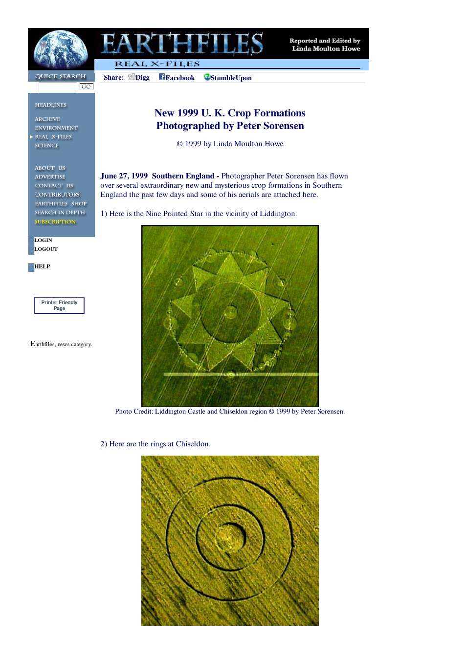 06 27 1999 New 1999 U. K. Crop Formations Photographed by Peter Sorensen cover