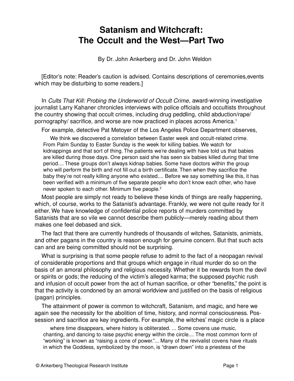 Satanism And Witchcraft The Occult and the West-part 2 cover
