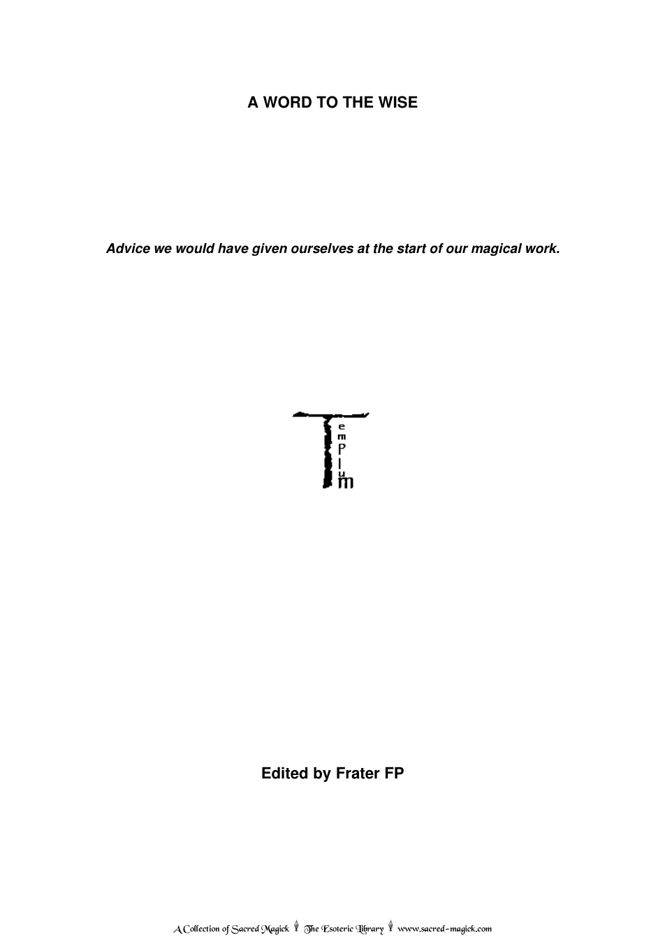 A Word to the Wise cover