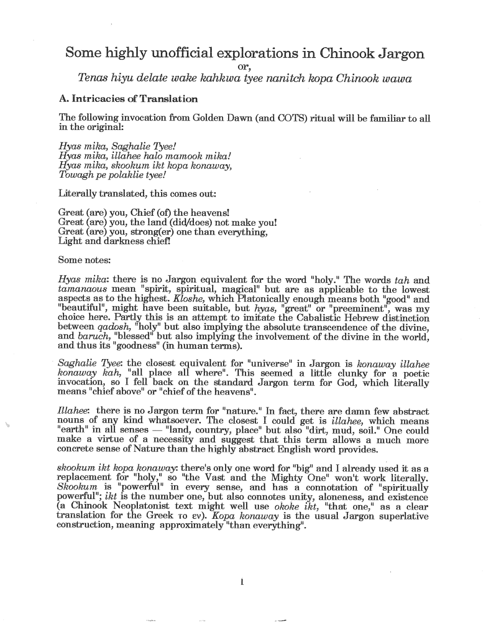 Chinook Jargon cover