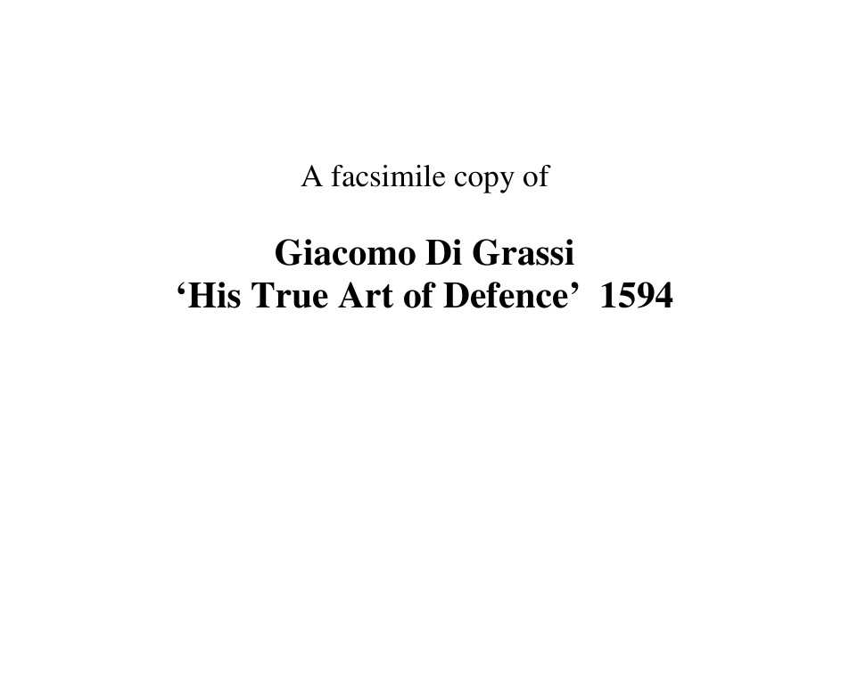 Sword - DiGrassi Medieval Sword Manual 1594 184 pages cover