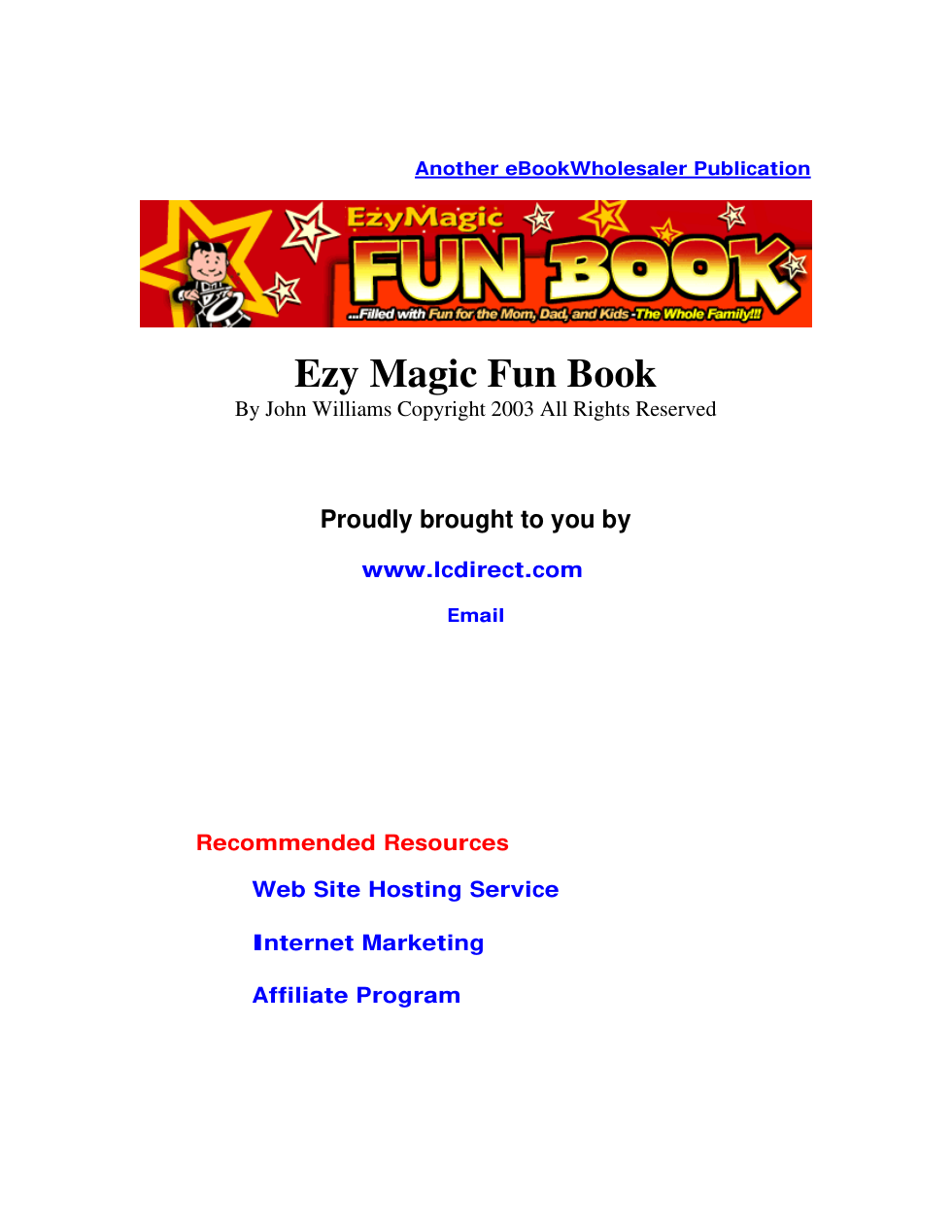 John Williams - Ezy Magic Fun Book cover