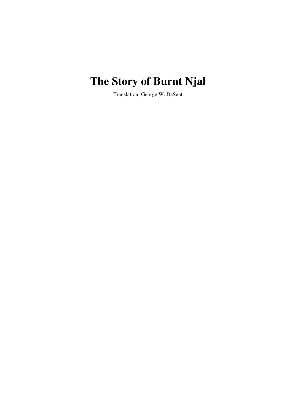 The Story of Burnt Njal cover