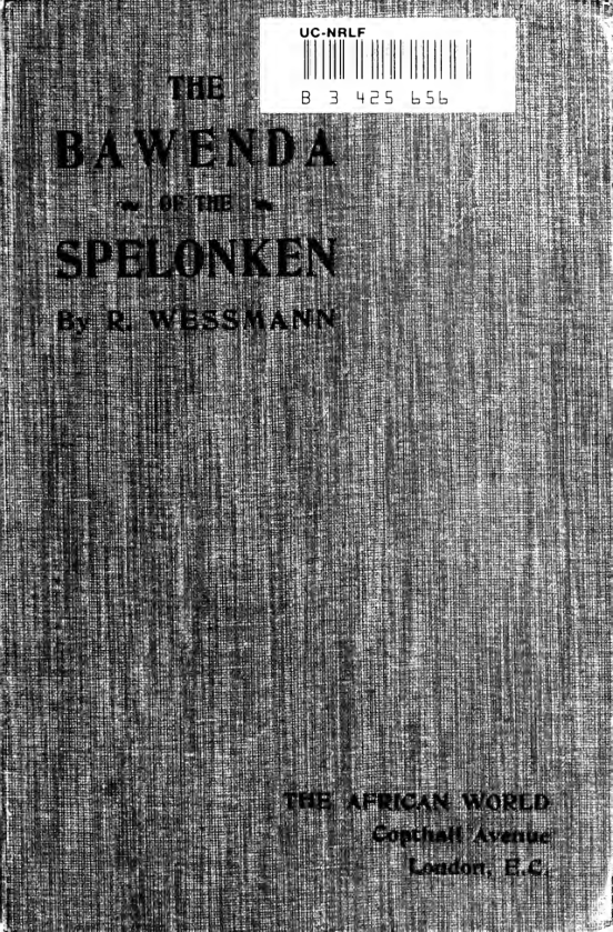 The Bawenda of the Spelomken - R Wessman cover