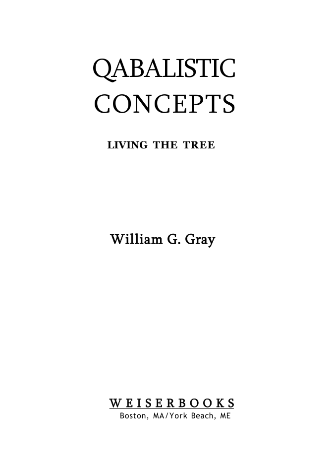 Qabalistic Concepts - Living the Tree cover