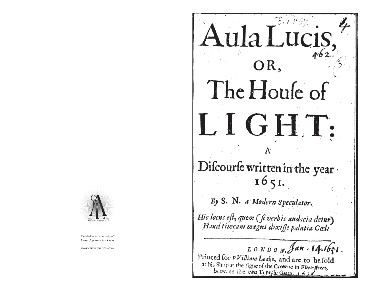 ThomasVaughan-Aula lucis-House of Light cover