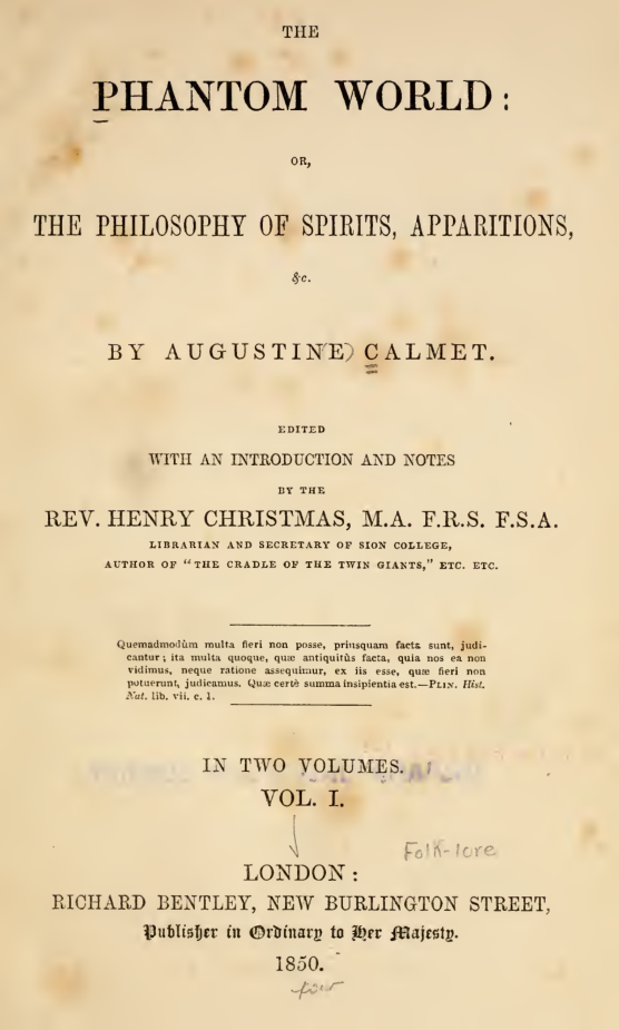 The Phantom World - Or, The Philosophy Of Spirits, Apparitions (1850) cover