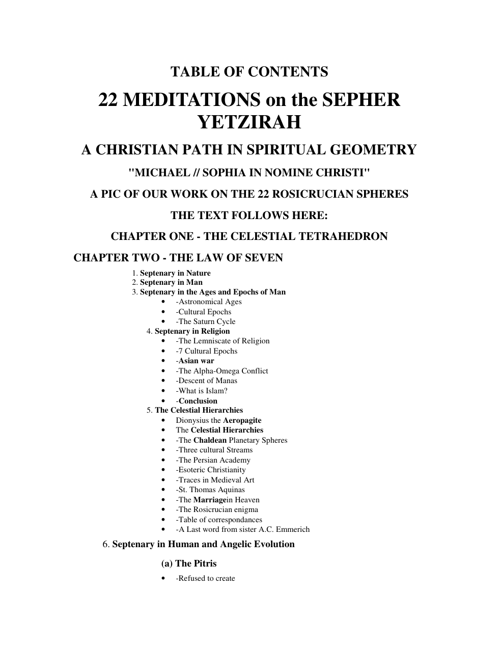 Twenty Two Meditations on the Sepher Yetsirah cover