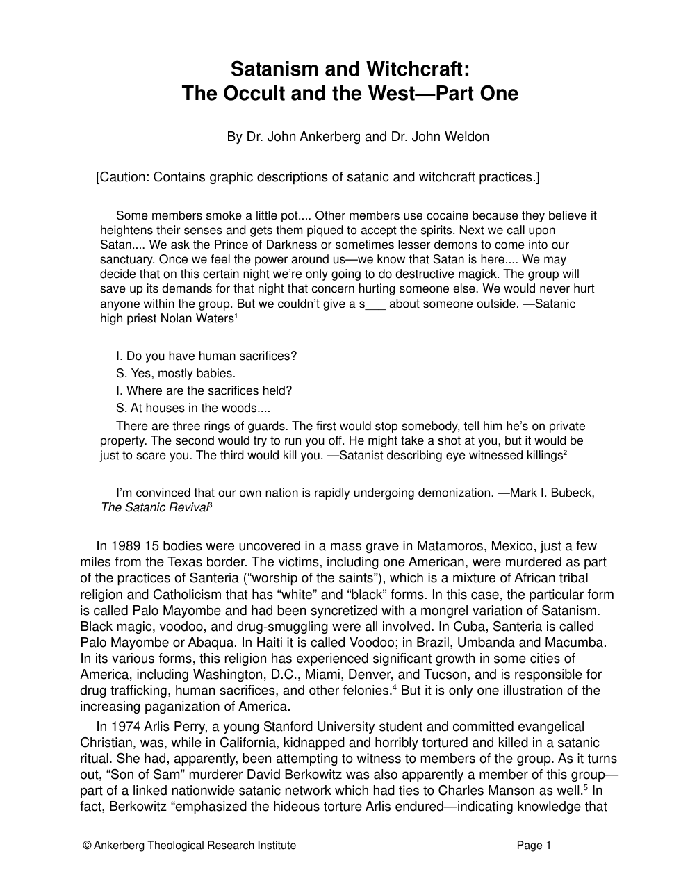 Satanism And Witchcraft The Occult and the West-part 1 cover