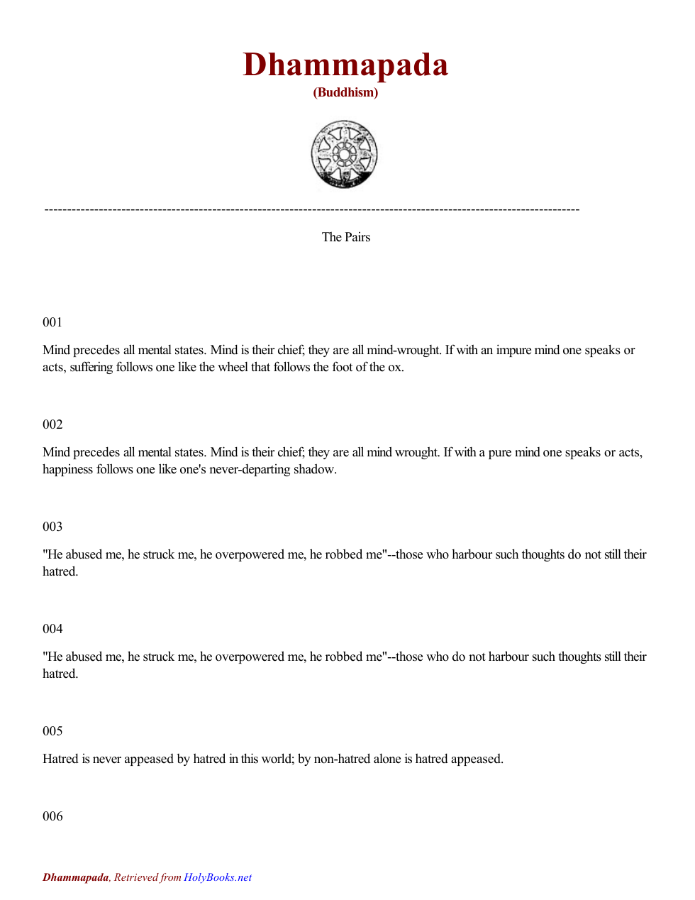 Dhammapada Buddhism cover